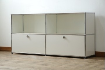 中古　美品　スイス　USMハラー(USM Haller)　モジュール構造のサイドボード　定価約27万円相当　(R-085165)