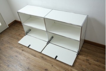 中古　美品　スイス　USMハラー(USM Haller)　モジュール構造のサイドボード　定価約27万円相当　(R-085165)