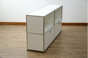中古　美品　スイス　USMハラー(USM Haller)　モジュール構造のサイドボード　定価約27万円相当　(R-085165)