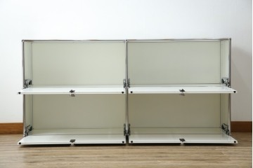 中古　美品　スイス　USMハラー(USM Haller)　モジュール構造のサイドボード　定価約33万4千円相当　(R-085166)