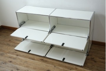 中古　美品　スイス　USMハラー(USM Haller)　モジュール構造のサイドボード　定価約33万4千円相当　(R-085166)