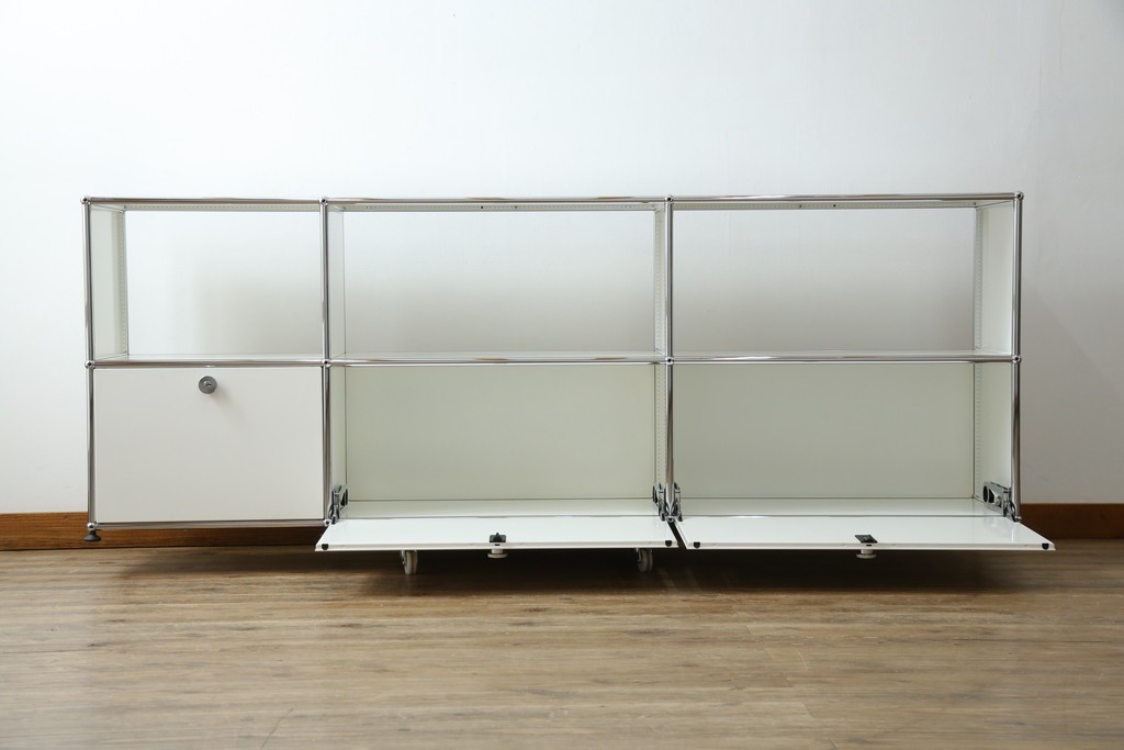 中古　美品　スイス　USMハラー(USM Haller)　モジュール構造のオープンサイドボード　定価約38万4千円　(R-085169)