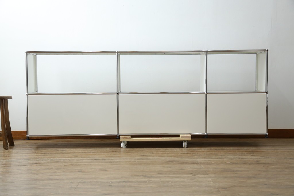 中古　美品　スイス　USMハラー(USM Haller)　モジュール構造のオープンサイドボード　定価約38万4千円　(R-085169)