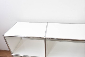 中古　美品　スイス　USMハラー(USM Haller)　モジュール構造のオープンサイドボード　定価約38万4千円相当　(R-085169)