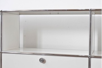 中古　美品　スイス　USMハラー(USM Haller)　モジュール構造のオープンサイドボード　定価約38万4千円相当　(R-085169)