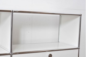 中古　美品　スイス　USMハラー(USM Haller)　モジュール構造のオープンサイドボード　定価約38万4千円相当　(R-085169)