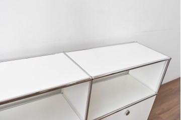 中古　美品　スイス　USMハラー(USM Haller)　モジュール構造のオープンサイドボード　定価約38万4千円相当　(R-085169)