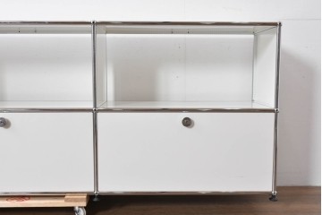 中古　美品　スイス　USMハラー(USM Haller)　モジュール構造のオープンサイドボード　定価約38万4千円相当　(R-085169)