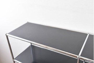 中古　美品　スイス　USMハラー(USM Haller)　クロームフレームが映える開放的なデザインのオープンラック　定価約26万円相当　(R-085170)