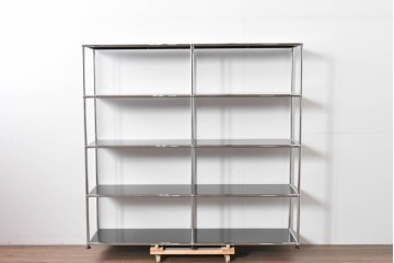 中古　美品　スイス　USMハラー(USM Haller)　クロームフレームが映える開放的なデザインのオープンラック　定価約26万円相当　(R-085170)