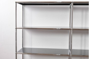 中古　美品　スイス　USMハラー(USM Haller)　クロームフレームが映える開放的なデザインのオープンラック　定価約26万円相当　(R-085170)