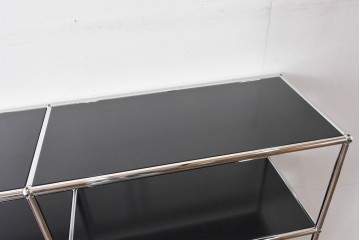 中古　美品　スイス　USMハラー(USM Haller)　クロームフレームが映える開放的なデザインのオープンラック　定価約26万円相当　(R-085170)