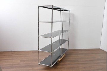 中古　美品　スイス　USMハラー(USM Haller)　クロームフレームが映える開放的なデザインのオープンラック　定価約26万円相当　(R-085170)