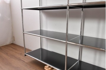 中古　美品　スイス　USMハラー(USM Haller)　クロームフレームが映える開放的なデザインのオープンラック　定価約26万円相当　(R-085170)