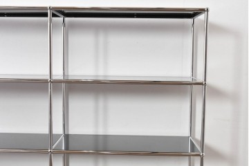 中古　美品　スイス　USMハラー(USM Haller)　クロームフレームが映える開放的なデザインのオープンラック　定価約26万円相当　(R-085170)