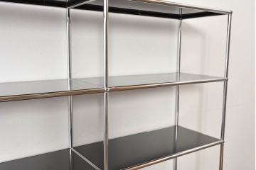 中古　美品　スイス　USMハラー(USM Haller)　クロームフレームが映える開放的なデザインのオープンラック　定価約26万円相当　(R-085170)