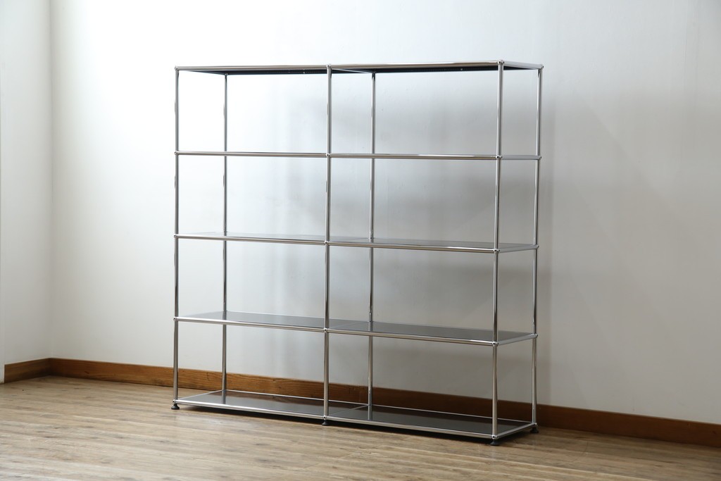 中古　美品　スイス　USMハラー(USM Haller)　クロームフレームが映える開放的なデザインのオープンラック　定価約26万円　(R-085170)