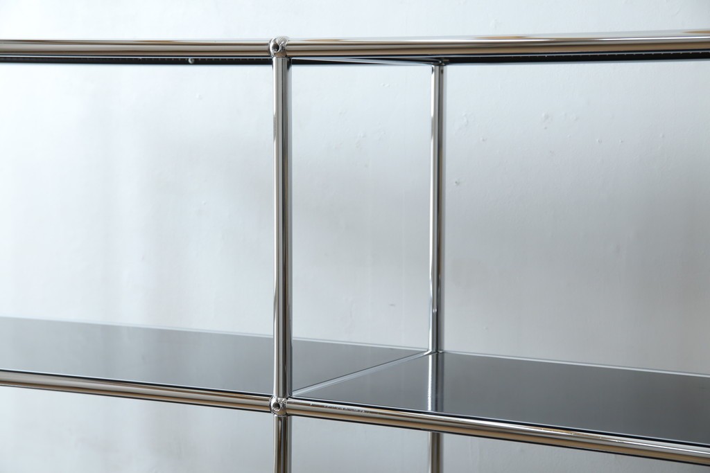 中古　美品　スイス　USMハラー(USM Haller)　クロームフレームが映える開放的なデザインのオープンラック　定価約26万円　(R-085170)