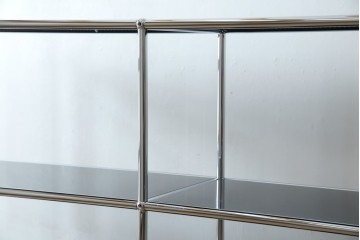 中古　美品　スイス　USMハラー(USM Haller)　クロームフレームが映える開放的なデザインのオープンラック　定価約26万円　(R-085170)