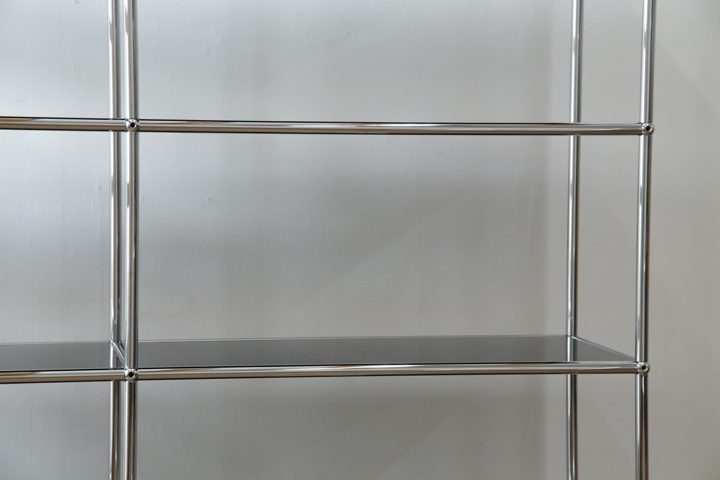 中古　美品　スイス　USMハラー(USM Haller)　クロームフレームが映える開放的なデザインのオープンラック　定価約26万円　(R-085170)