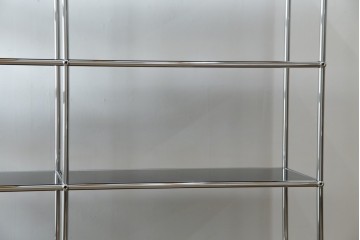 中古　美品　スイス　USMハラー(USM Haller)　クロームフレームが映える開放的なデザインのオープンラック　定価約26万円　(R-085170)