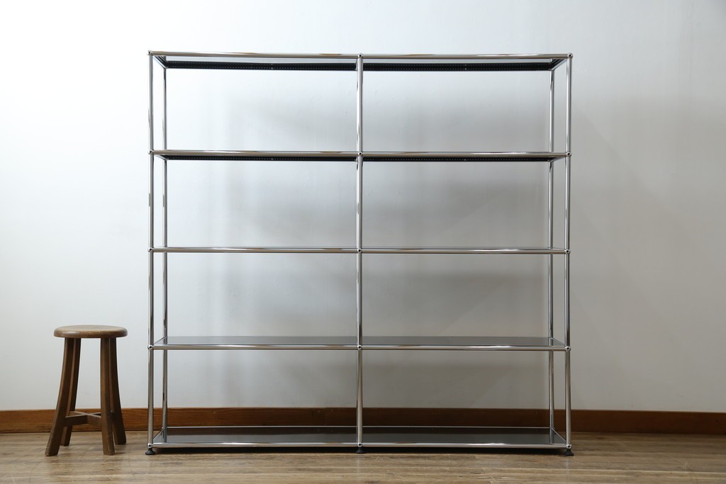 中古　美品　スイス　USMハラー(USM Haller)　クロームフレームが映える開放的なデザインのオープンラック　定価約26万円　(R-085170)