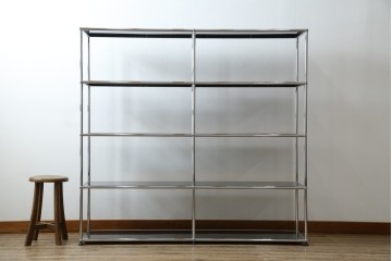 中古　美品　スイス　USMハラー(USM Haller)　クロームフレームが映える開放的なデザインのオープンラック　定価約26万円　(R-085170)