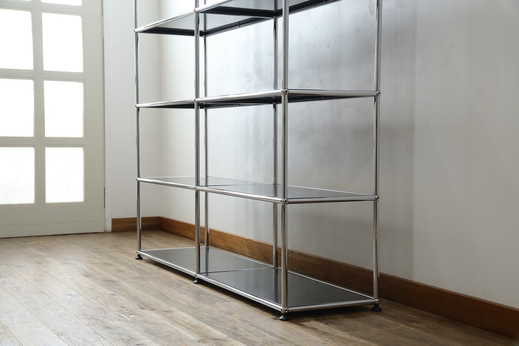 中古　美品　スイス　USMハラー(USM Haller)　クロームフレームが映える開放的なデザインのオープンラック　定価約26万円　(R-085170)