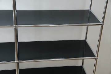 中古　美品　スイス　USMハラー(USM Haller)　クロームフレームが映える開放的なデザインのオープンラック　定価約26万円　(R-085170)