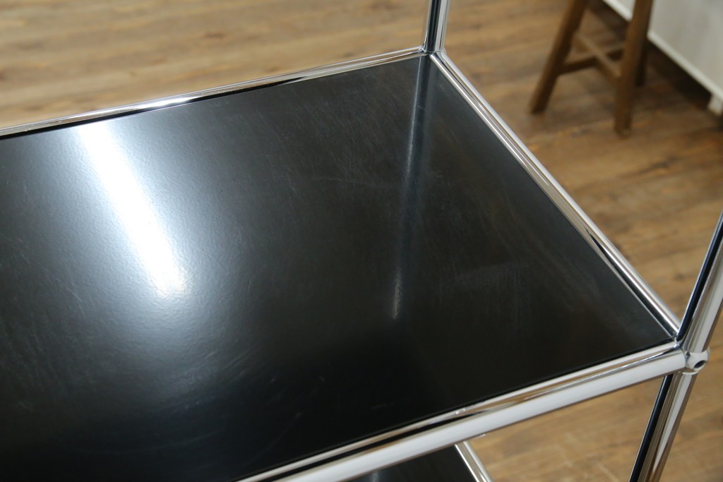 中古　美品　スイス　USMハラー(USM Haller)　クロームフレームが映える開放的なデザインのオープンラック　定価約26万円　(R-085170)