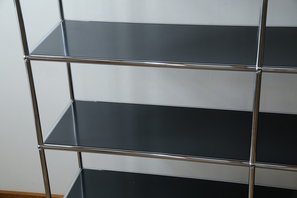 中古　美品　スイス　USMハラー(USM Haller)　クロームフレームが映える開放的なデザインのオープンラック　定価約26万円　(R-085170)