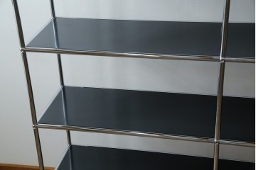 中古　美品　スイス　USMハラー(USM Haller)　クロームフレームが映える開放的なデザインのオープンラック　定価約26万円　(R-085170)