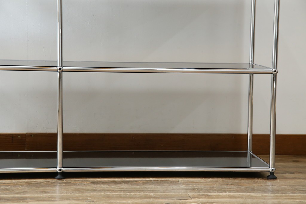 中古　美品　スイス　USMハラー(USM Haller)　クロームフレームが映える開放的なデザインのオープンラック　定価約26万円　(R-085170)