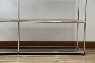 中古　美品　スイス　USMハラー(USM Haller)　クロームフレームが映える開放的なデザインのオープンラック　定価約26万円　(R-085170)