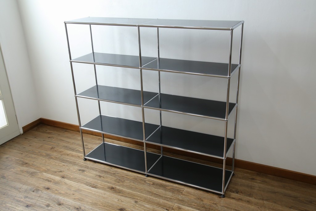 中古　美品　スイス　USMハラー(USM Haller)　クロームフレームが映える開放的なデザインのオープンラック　定価約26万円　(R-085170)