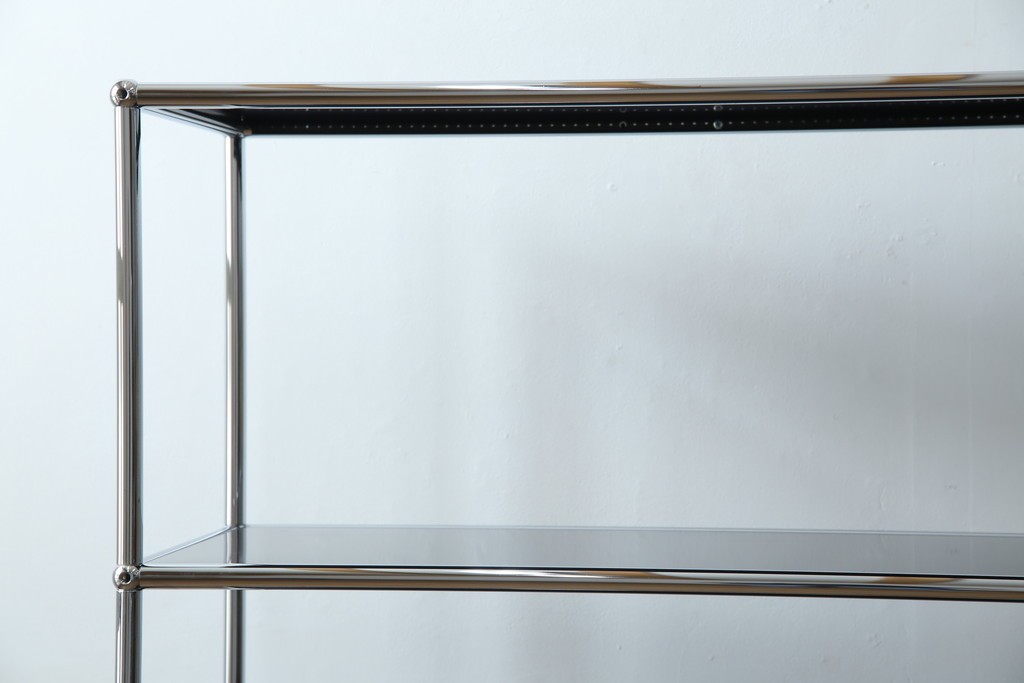 中古　美品　スイス　USMハラー(USM Haller)　クロームフレームが映える開放的なデザインのオープンラック　定価約26万円　(R-085170)