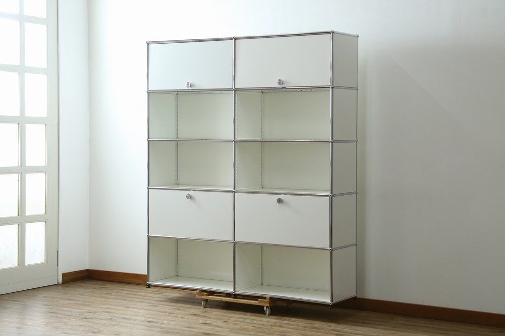 中古　美品　スイス　USMハラー(USM Haller)　ホームオフィスにもおすすめなスッキリとしたデザインの5段シェルフ　定価約63万1千円　(R-085171)