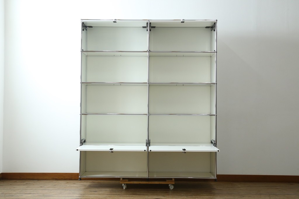 中古　美品　スイス　USMハラー(USM Haller)　ホームオフィスにもおすすめなスッキリとしたデザインの5段シェルフ　定価約63万1千円　(R-085171)