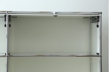 中古　美品　スイス　USMハラー(USM Haller)　ホームオフィスにもおすすめなスッキリとしたデザインの5段シェルフ　定価約63万1千円　(R-085171)
