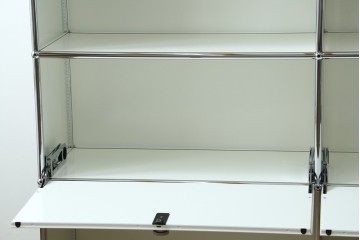 中古　美品　スイス　USMハラー(USM Haller)　ホームオフィスにもおすすめなスッキリとしたデザインの5段シェルフ　定価約63万1千円　(R-085171)