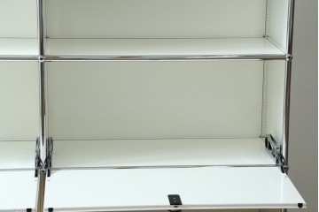 中古　美品　スイス　USMハラー(USM Haller)　ホームオフィスにもおすすめなスッキリとしたデザインの5段シェルフ　定価約63万1千円　(R-085171)