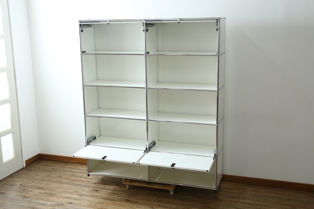 中古　美品　スイス　USMハラー(USM Haller)　ホームオフィスにもおすすめなスッキリとしたデザインの5段シェルフ　定価約63万1千円　(R-085171)