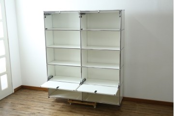 中古　美品　スイス　USMハラー(USM Haller)　ホームオフィスにもおすすめなスッキリとしたデザインの5段シェルフ　定価約63万1千円　(R-085171)