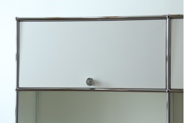 中古　美品　スイス　USMハラー(USM Haller)　ホームオフィスにもおすすめなスッキリとしたデザインの5段シェルフ　定価約63万1千円　(R-085171)