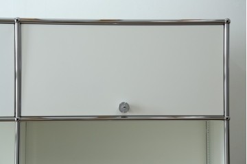 中古　美品　スイス　USMハラー(USM Haller)　ホームオフィスにもおすすめなスッキリとしたデザインの5段シェルフ　定価約63万1千円　(R-085171)