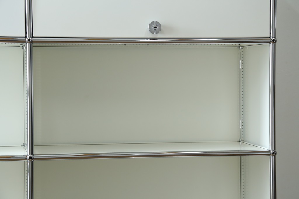 中古　美品　スイス　USMハラー(USM Haller)　ホームオフィスにもおすすめなスッキリとしたデザインの5段シェルフ　定価約63万1千円　(R-085171)