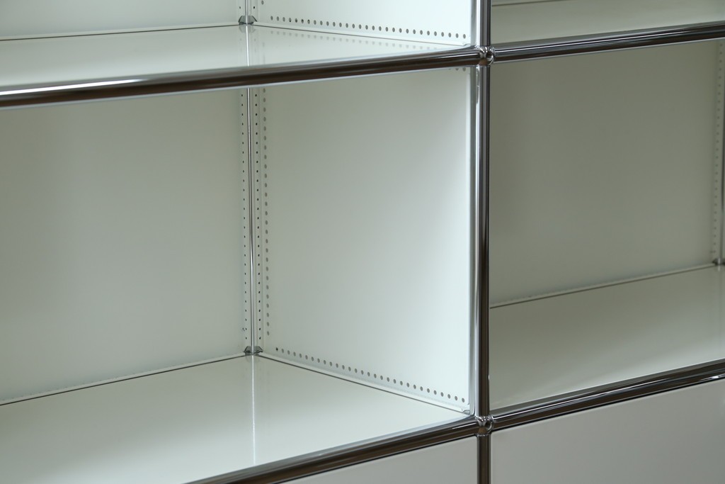 中古　美品　スイス　USMハラー(USM Haller)　ホームオフィスにもおすすめなスッキリとしたデザインの5段シェルフ　定価約63万1千円　(R-085171)