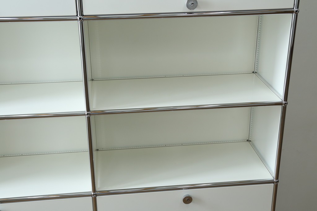中古　美品　スイス　USMハラー(USM Haller)　ホームオフィスにもおすすめなスッキリとしたデザインの5段シェルフ　定価約63万1千円　(R-085171)