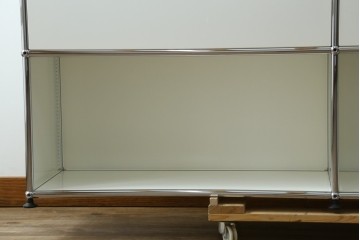 中古　美品　スイス　USMハラー(USM Haller)　ホームオフィスにもおすすめなスッキリとしたデザインの5段シェルフ　定価約63万1千円　(R-085171)