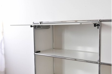 中古　美品　スイス　USMハラー(USM Haller)　ホームオフィスにもおすすめなスッキリとしたデザインの5段シェルフ　定価約63万1千円相当　(R-085171)